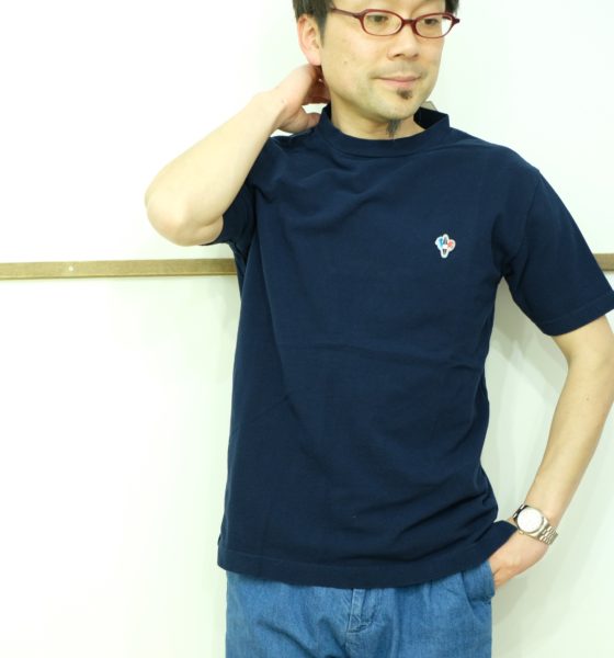 ARVOR MAREE　ピケ素材のモックネック半袖シャツ 